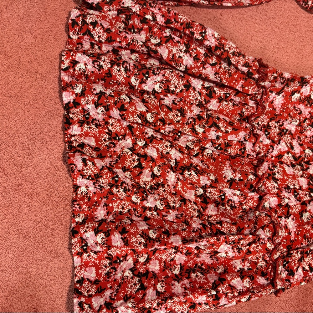 Red Floral Spaghetti-Strap Jumpsuit - Picture 11 of 12